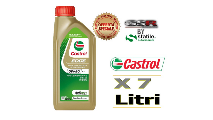 7 Litri Olio-Lubrificante Castrol Edge 0w20 C5 Lt.1